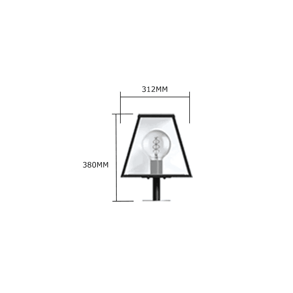 Harte Contemporary 0.38m Pier Light - Galvanised Steel