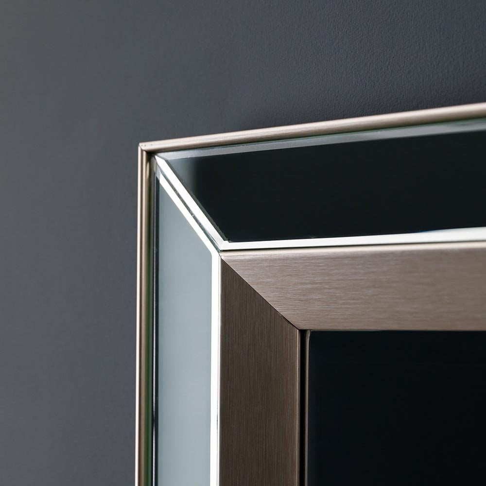 Mura Mary Inset Rectangle Wall Mirror - Brushed Silver