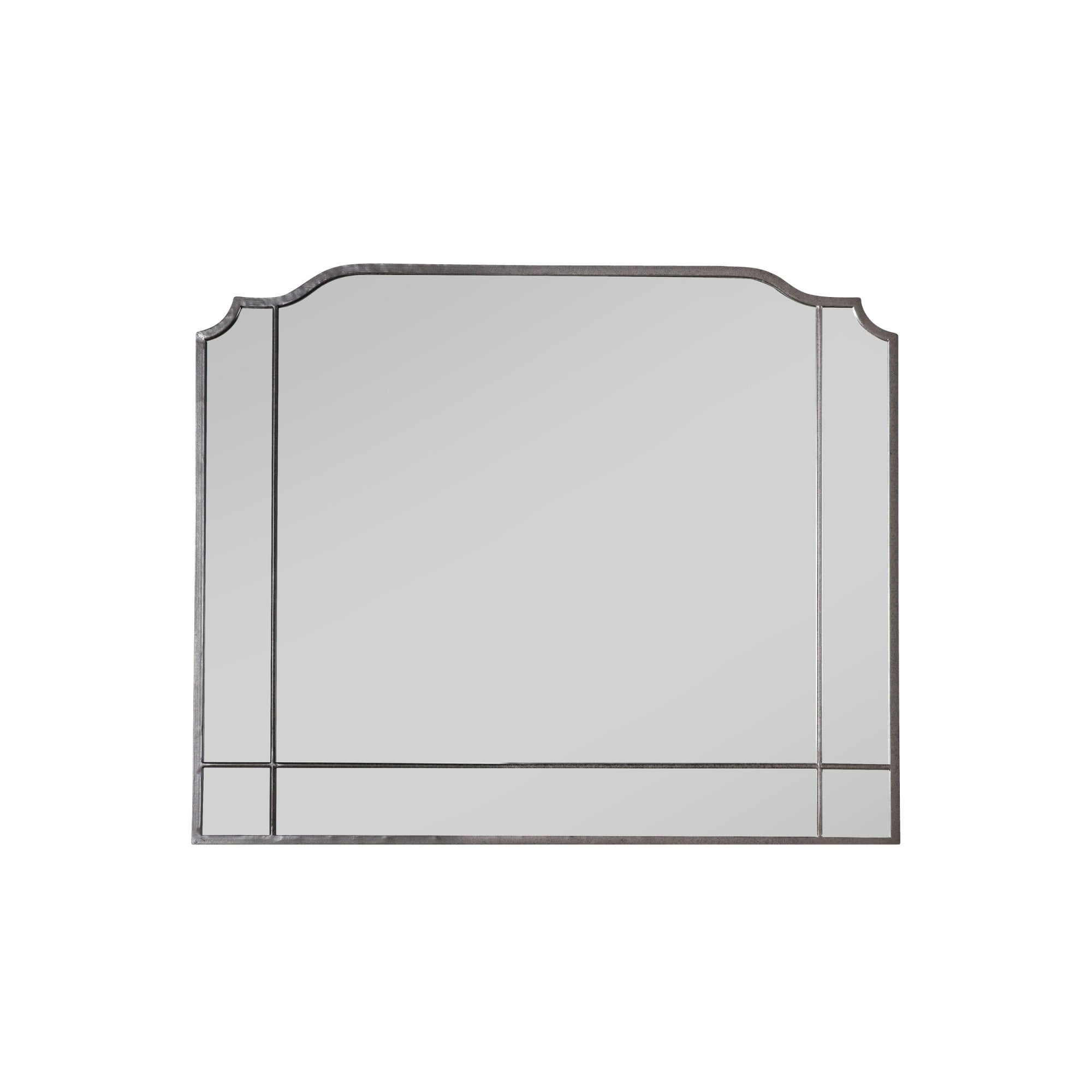 Mura Rundle Rectangle Wall Mirror - Matt Charcoal