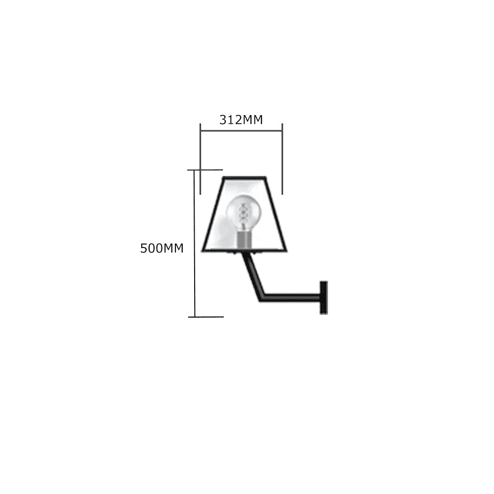 Harte Contemporary 0.5m Wall Light - Galvanised Steel With Wall Bracket