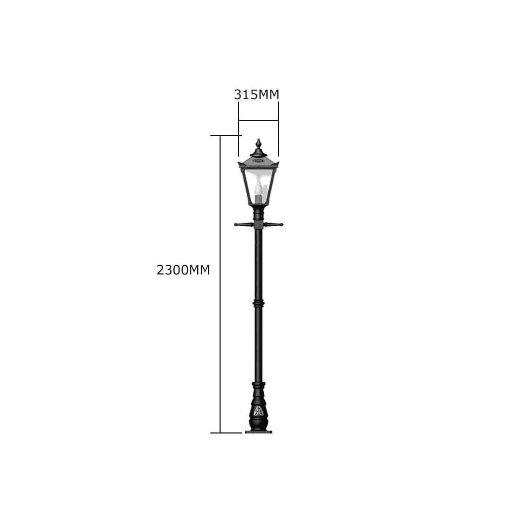 Harte Victorian Traditional 2.3m Lamp Post - Cast Iron