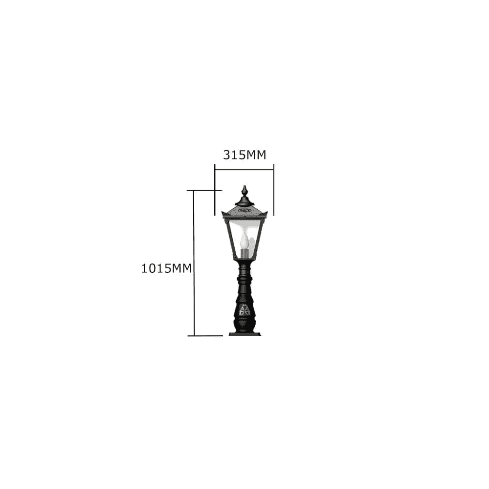 Harte Victorian Traditional 1.1m Pedestal Light - Cast Iron