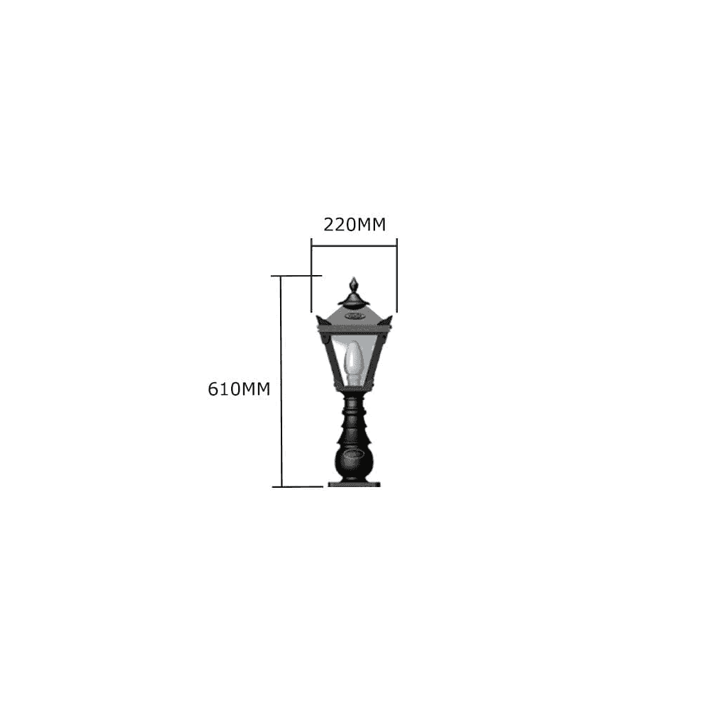 Harte Victorian Traditional 0.6m Pedestal Light - Cast Iron