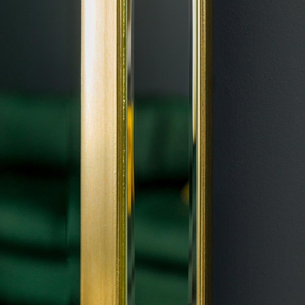 Mura Wharf Bevelled Edge Medium Rectangle Wall Mirror - Brushed Gold