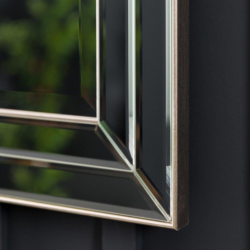 Mura Liverpool Double Bevelled Large Rectangle Wall Mirror - Champagne Gold Paint