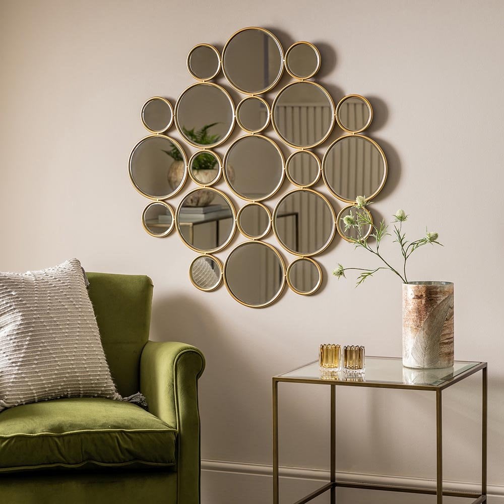 Mura Waymouth Interlinking Decorative Wall Mirror - Satin Gold