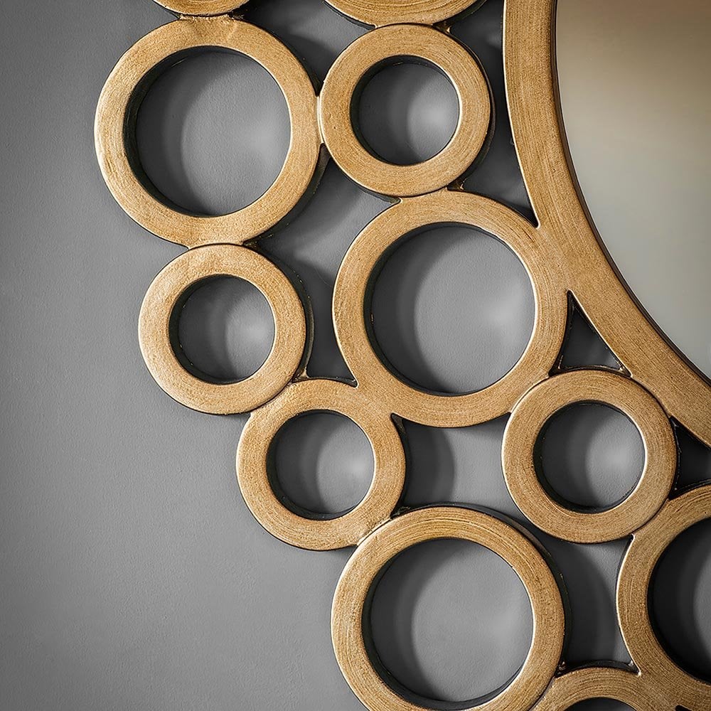 Mura Hoddle Round Wall Mirror - Warm Gold