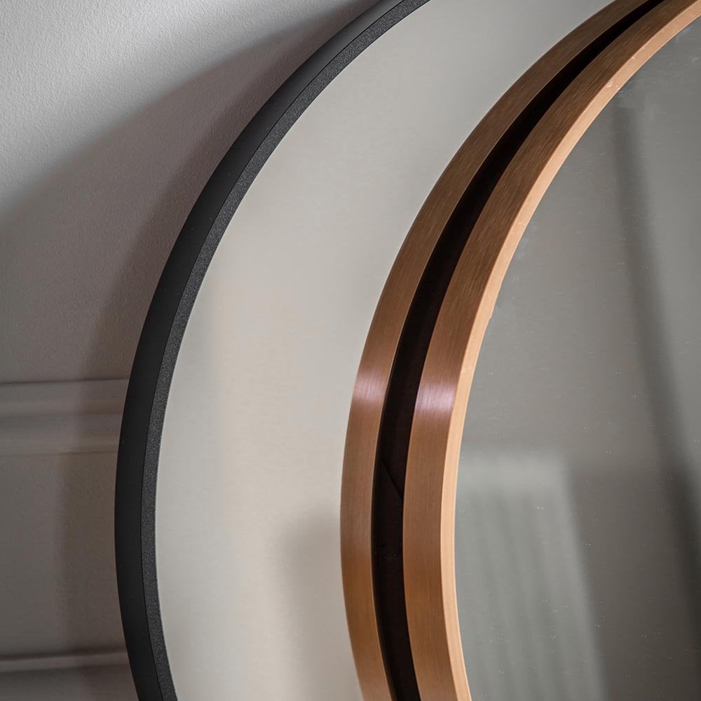 Mura Sydney Medium Delicate Frame Ellipse Wall Mirror - Gold Effect