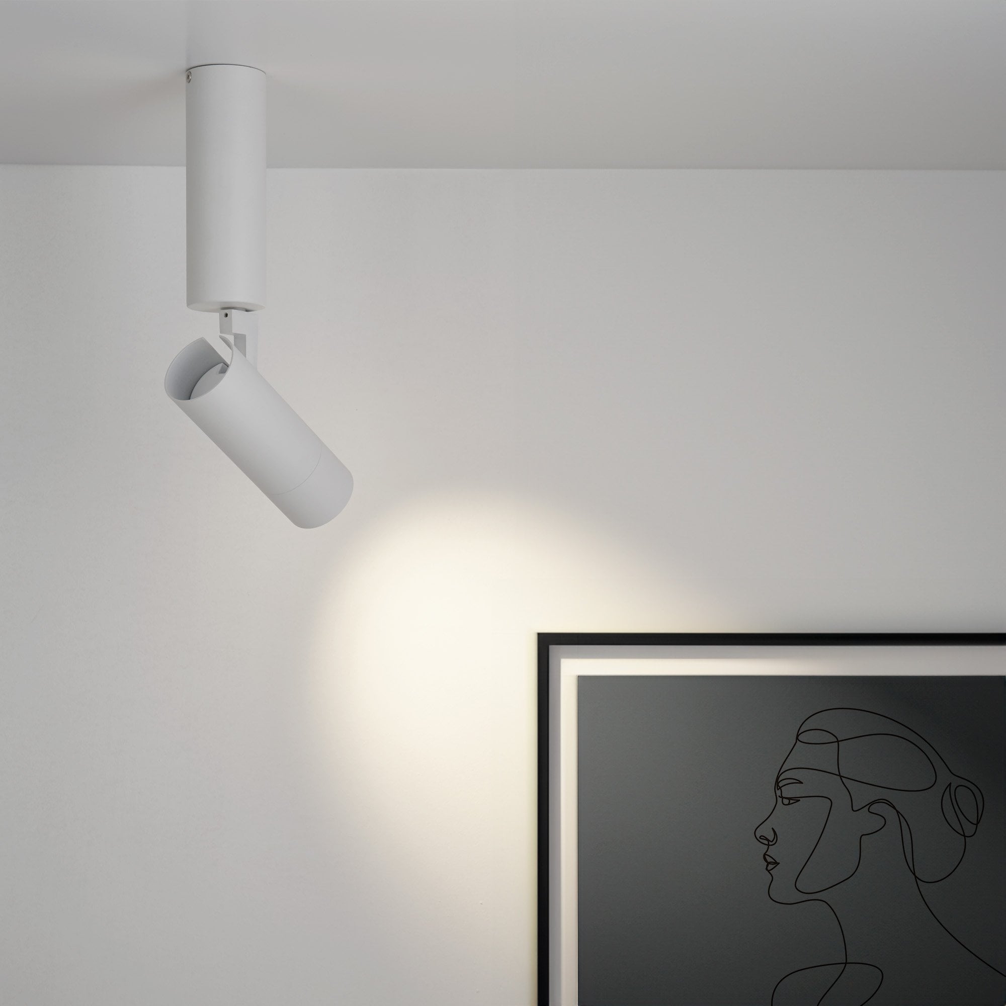 Context Paris Adjustable GU10 Ceiling Spotlight - Sand White