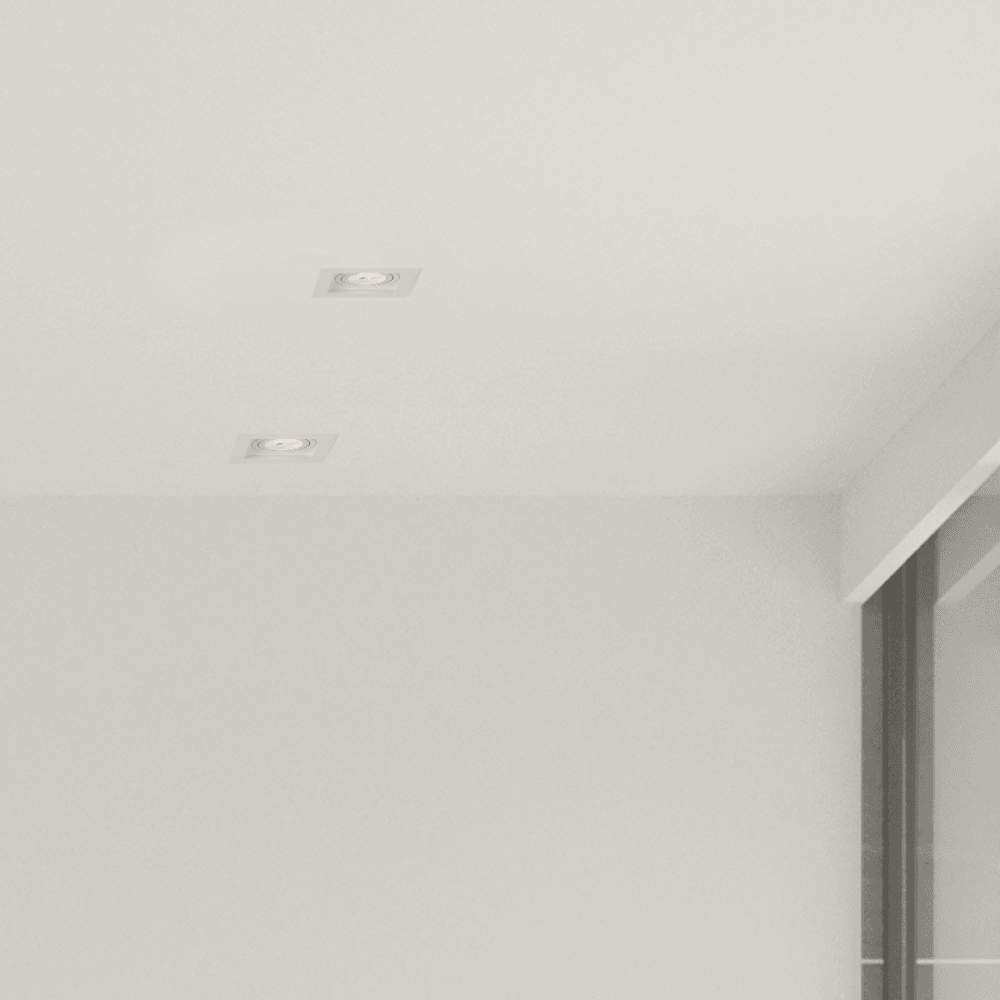 Context London Single Square Adjustable GU10 Downlight - Matt White