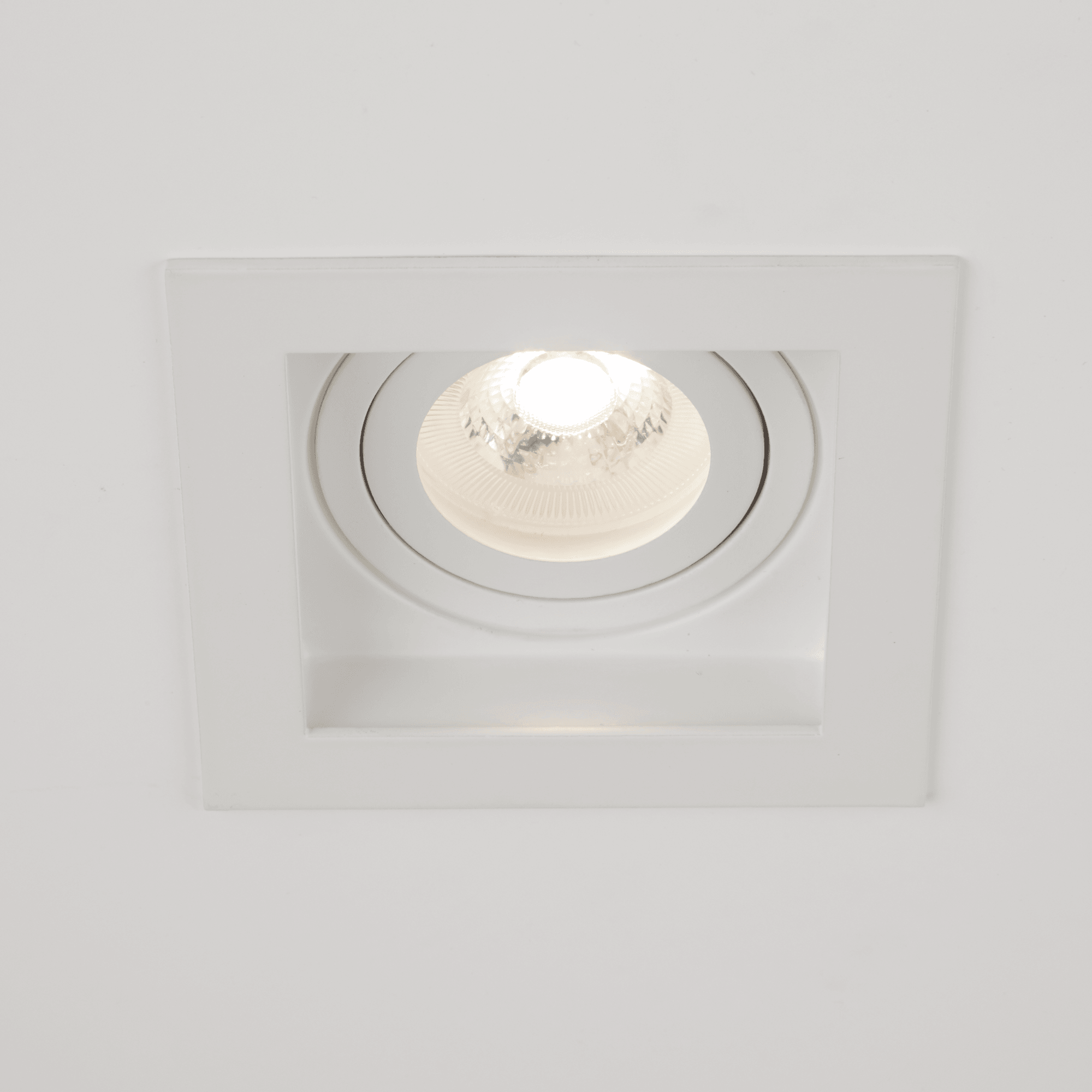 Context London Single Square Adjustable GU10 Downlight - Matt White