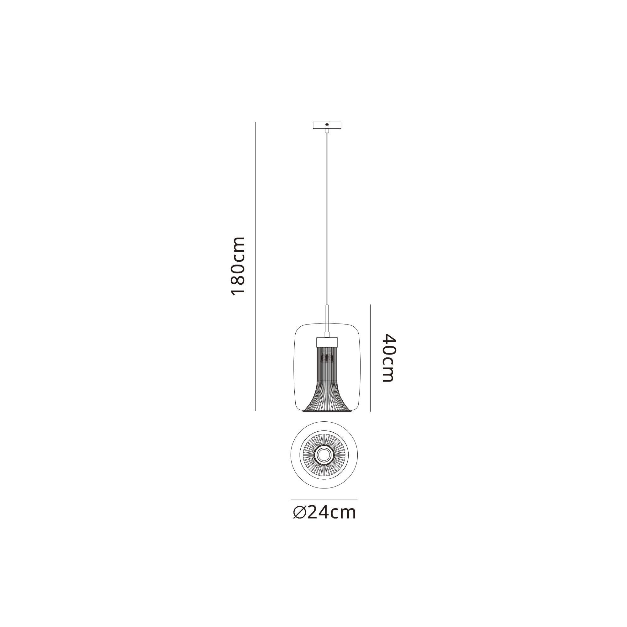 Mantra Kriss 1 Light Cylinder Pendant - Black