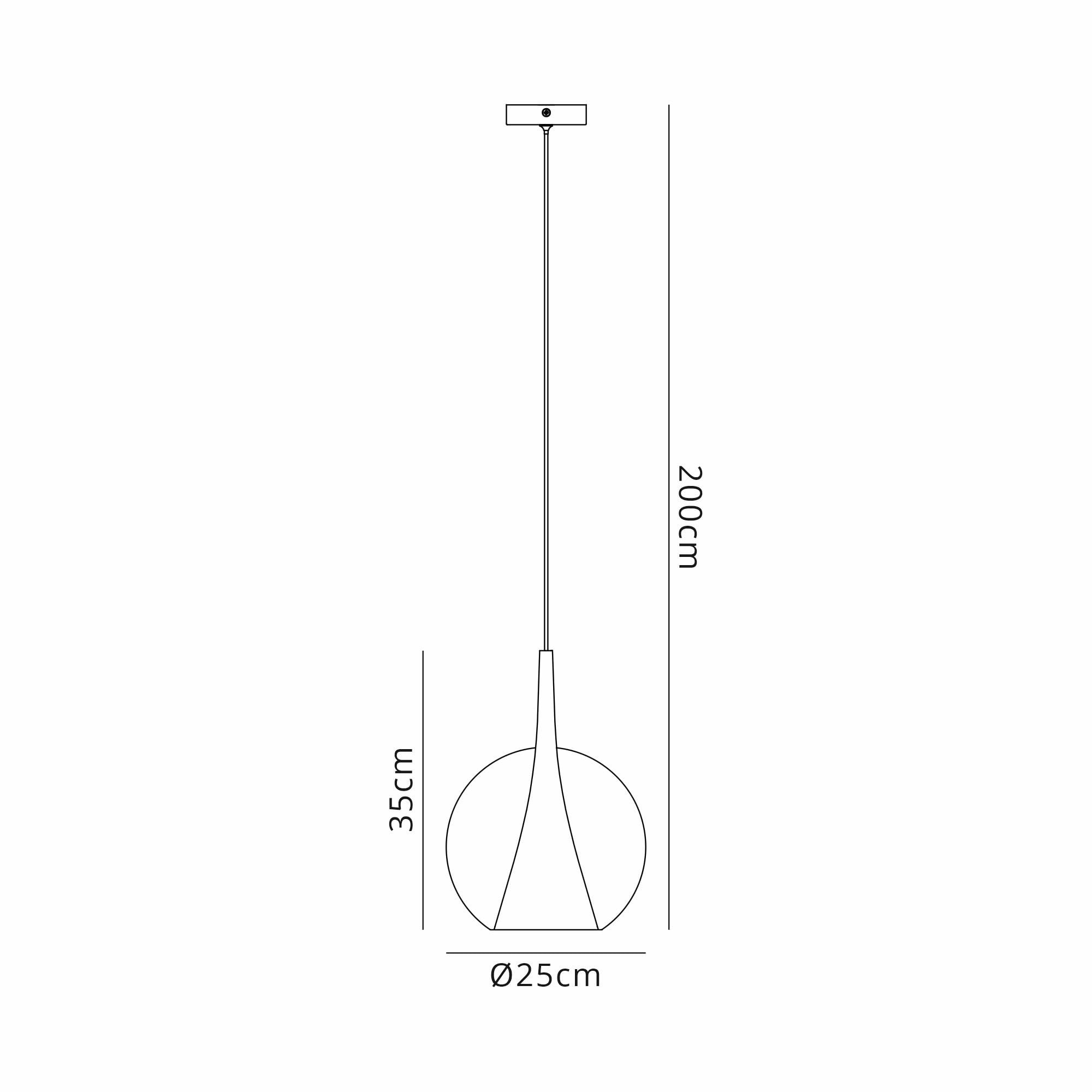 Mantra Elsa 1 Light Pendant - Round Shade - Bronze Glass With Frosted Inner Cone