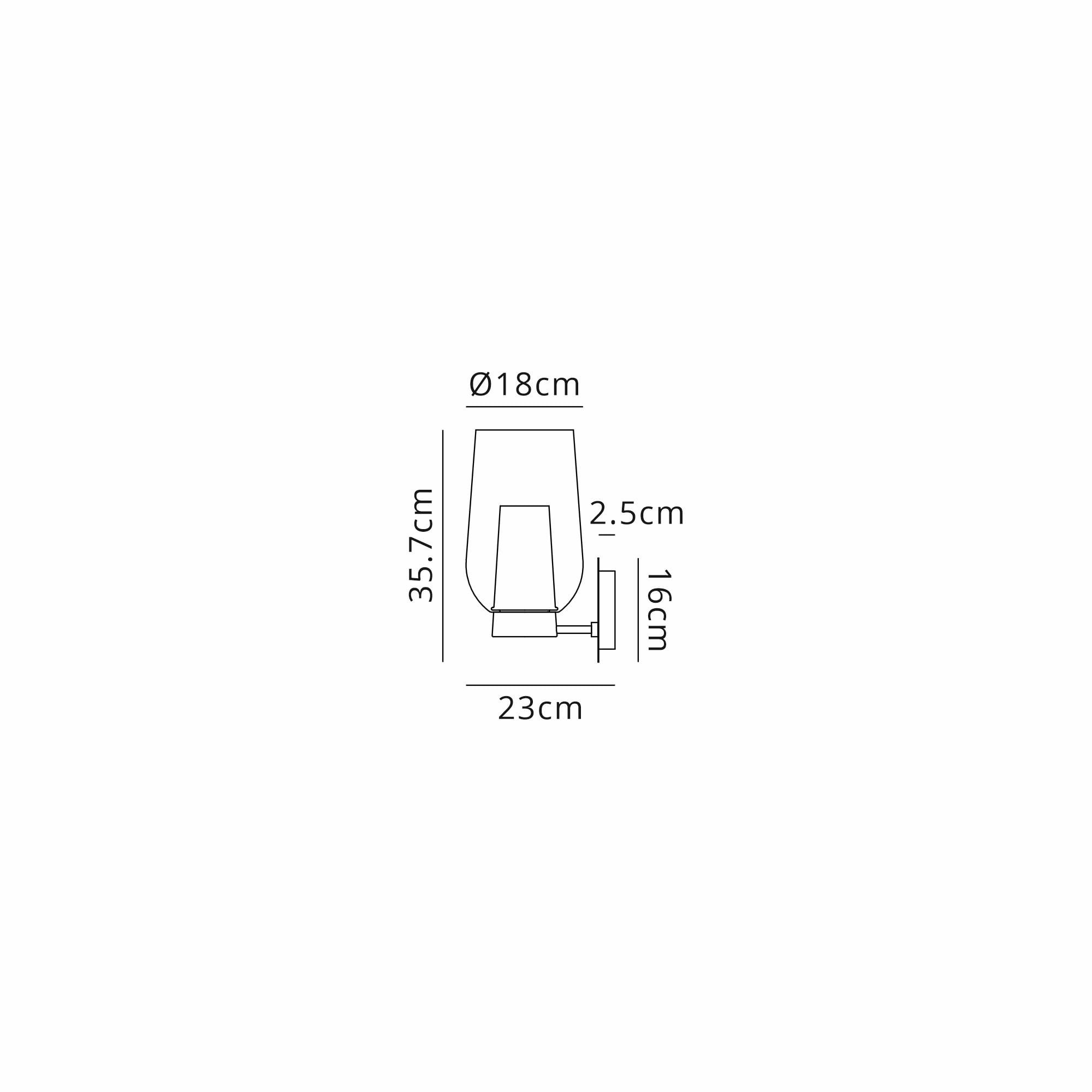 Mantra Nora 1 Light Wall Lamp - Gold, White & Clear Glass With Frosted Inner