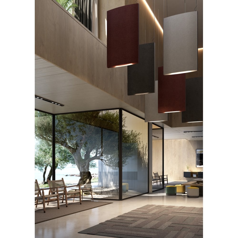 Bover Noren S/72 Rectangular Acoustic Pendant - Dark Grey