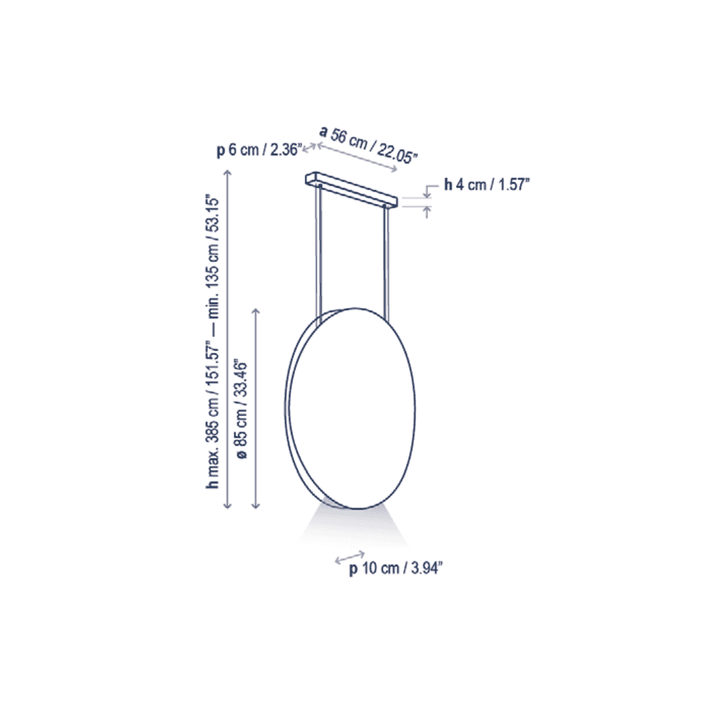 Bover Noren S/85 Small Round Acoustic Pendant - Terracotta