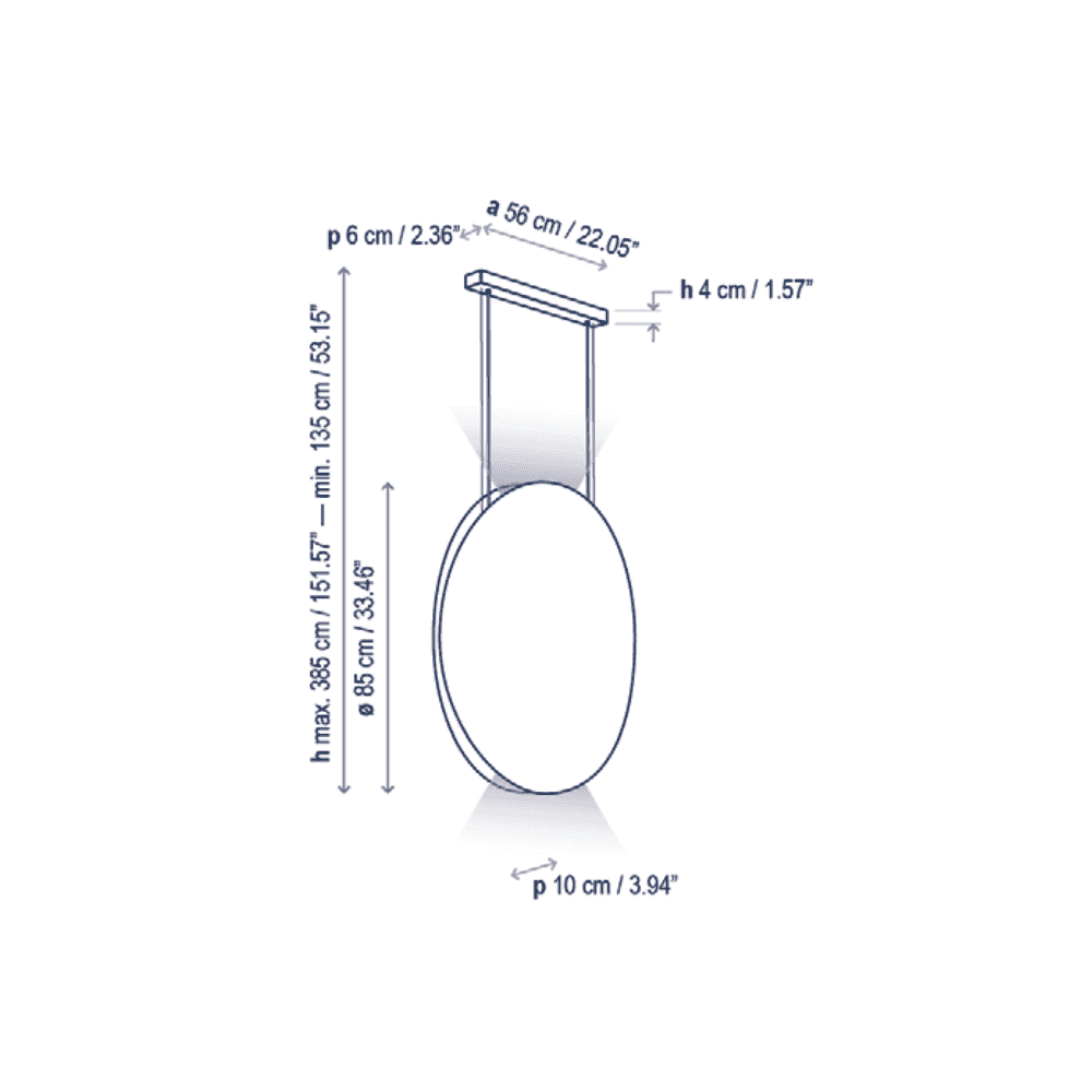 Bover Noren S/85 Small Round Acoustic Pendant - Terracotta