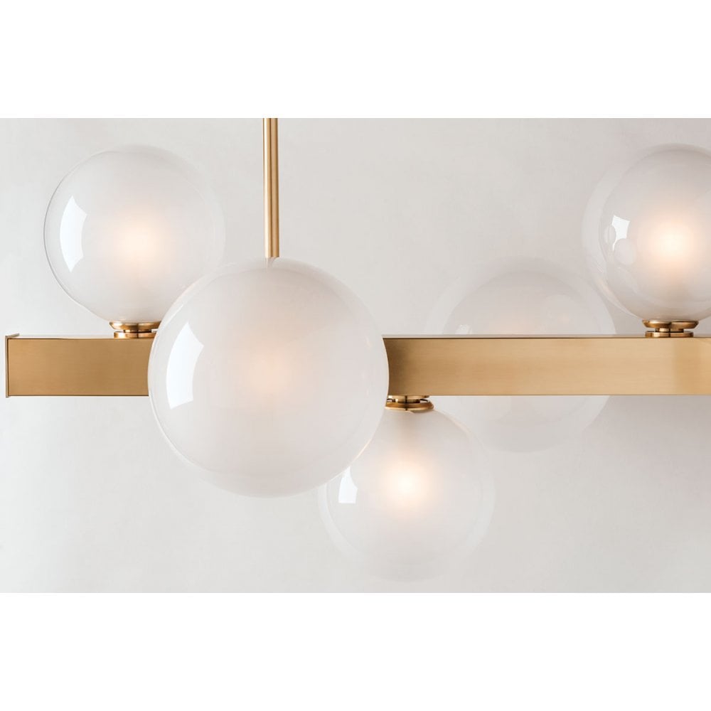 Hudson Valley Hinsdale 7 Light Island Pendant - Aged Brass