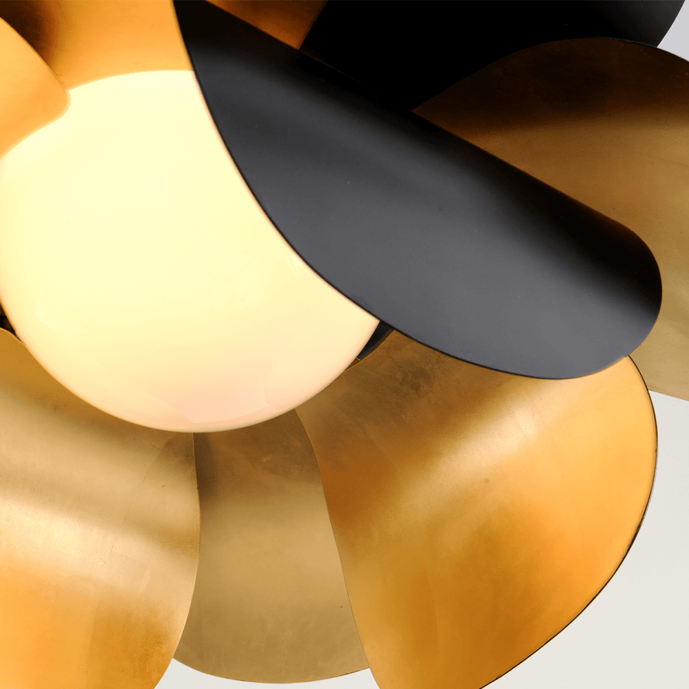 Corbett Ginger Small 1 Light Pendant - Gold Leaf & Black