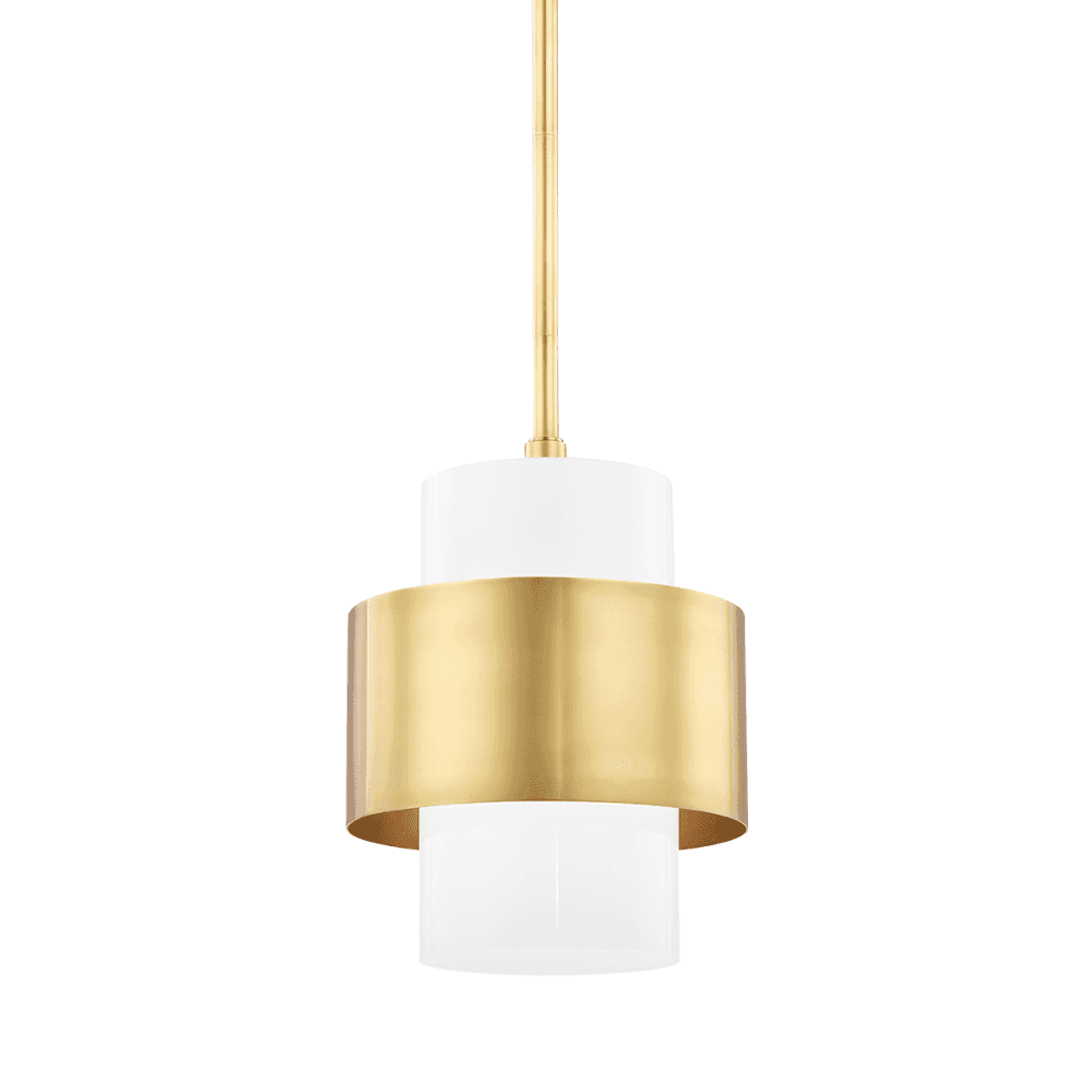 Hudson Valley Corinth 1 Light Small Pendant - Aged Brass