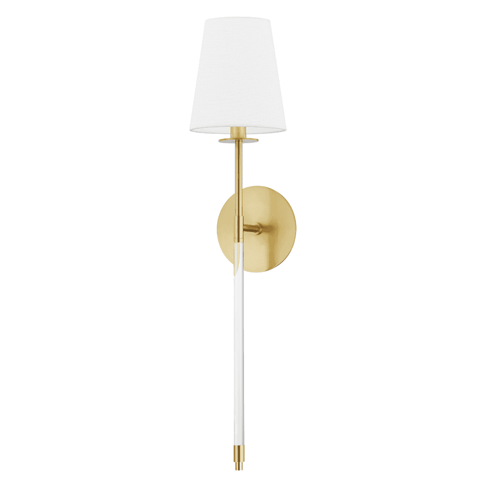 Hudson Valley Niagara 1 Light Wall Sconce Light - Aged Brass & Crystal