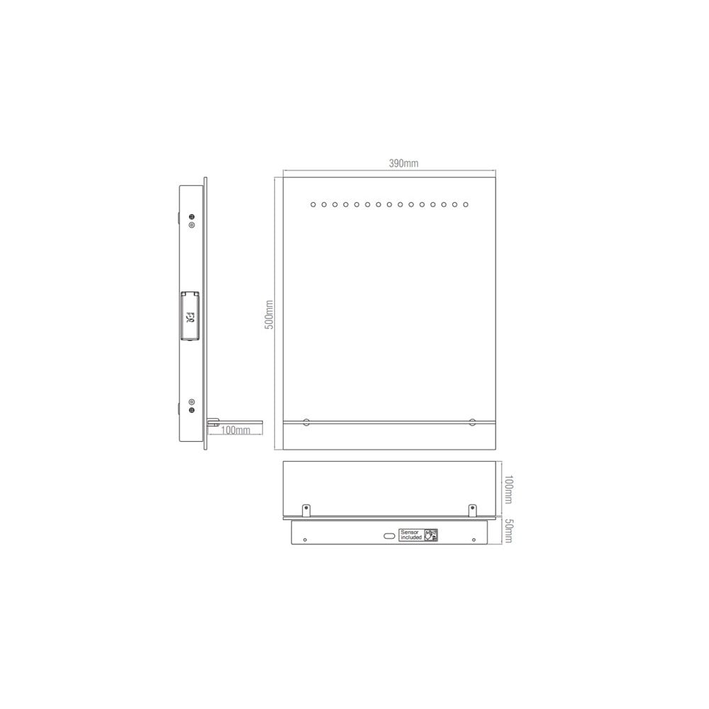 Saxby Omega Shaver Mirror - glass shelf, motion sensor, de-mister and shaver socket