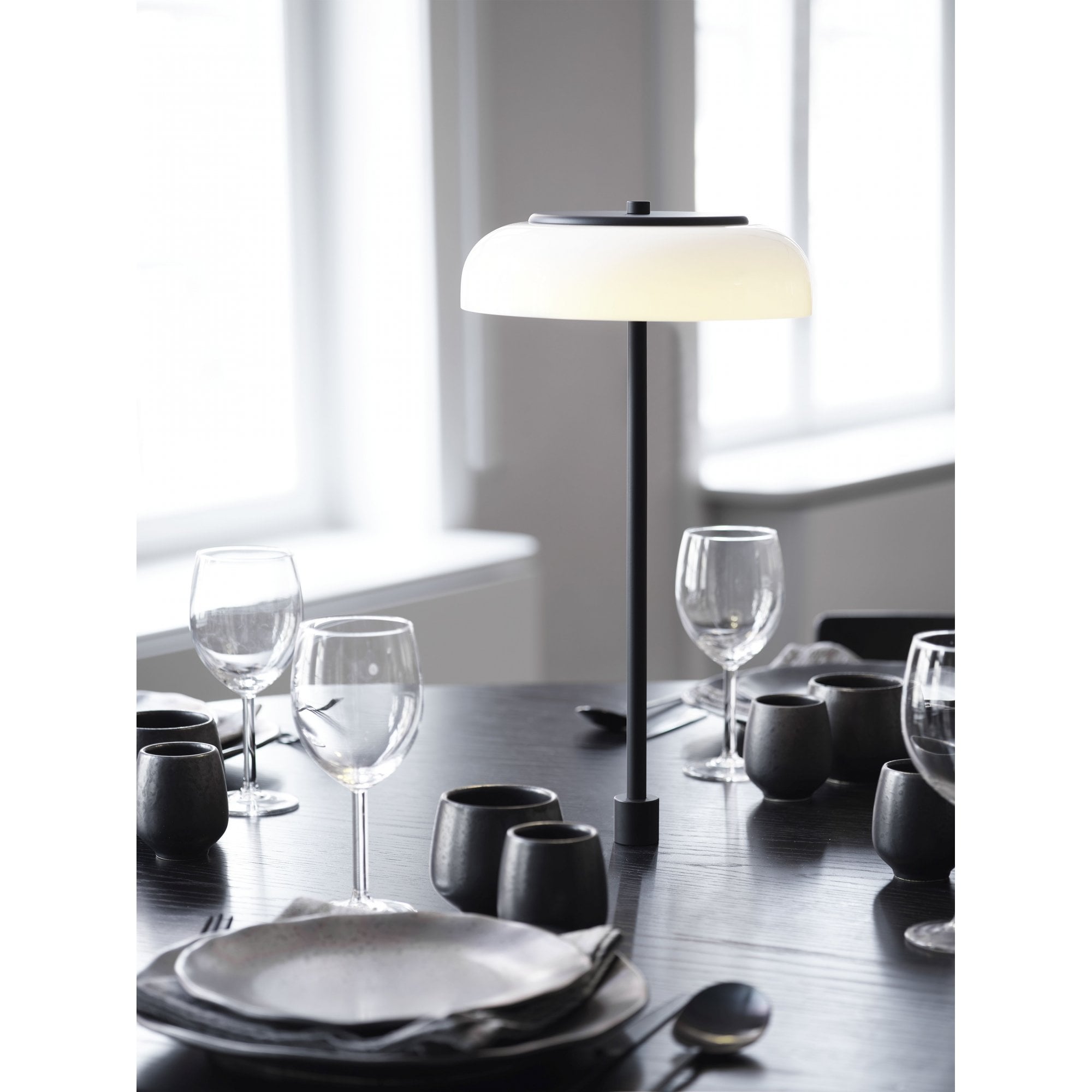 Nuura Blossi In-Set Table Lamp - Black & Opal Glass