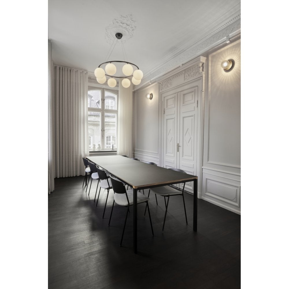 Nuura Miira 8 Light Circular Chandelier - Rock Grey & Opal Glass