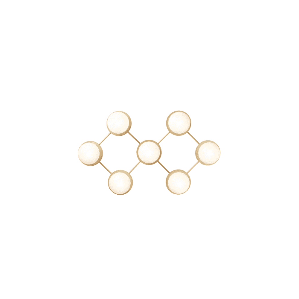 Nuura Liila 7 Light Wall/Flush Light - Nordic Gold & Opal Glass