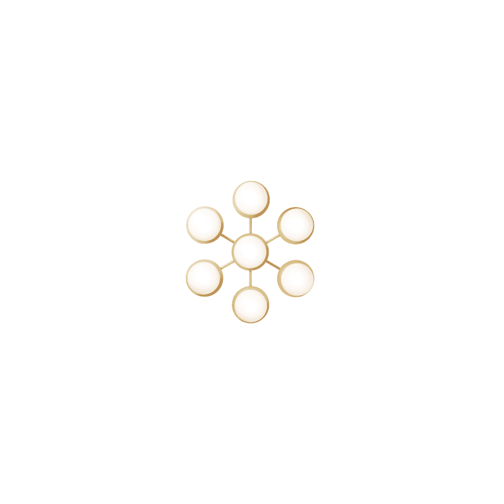 Nuura Liila Star Wall/Flush Light - Nordic Gold & Opal Glass