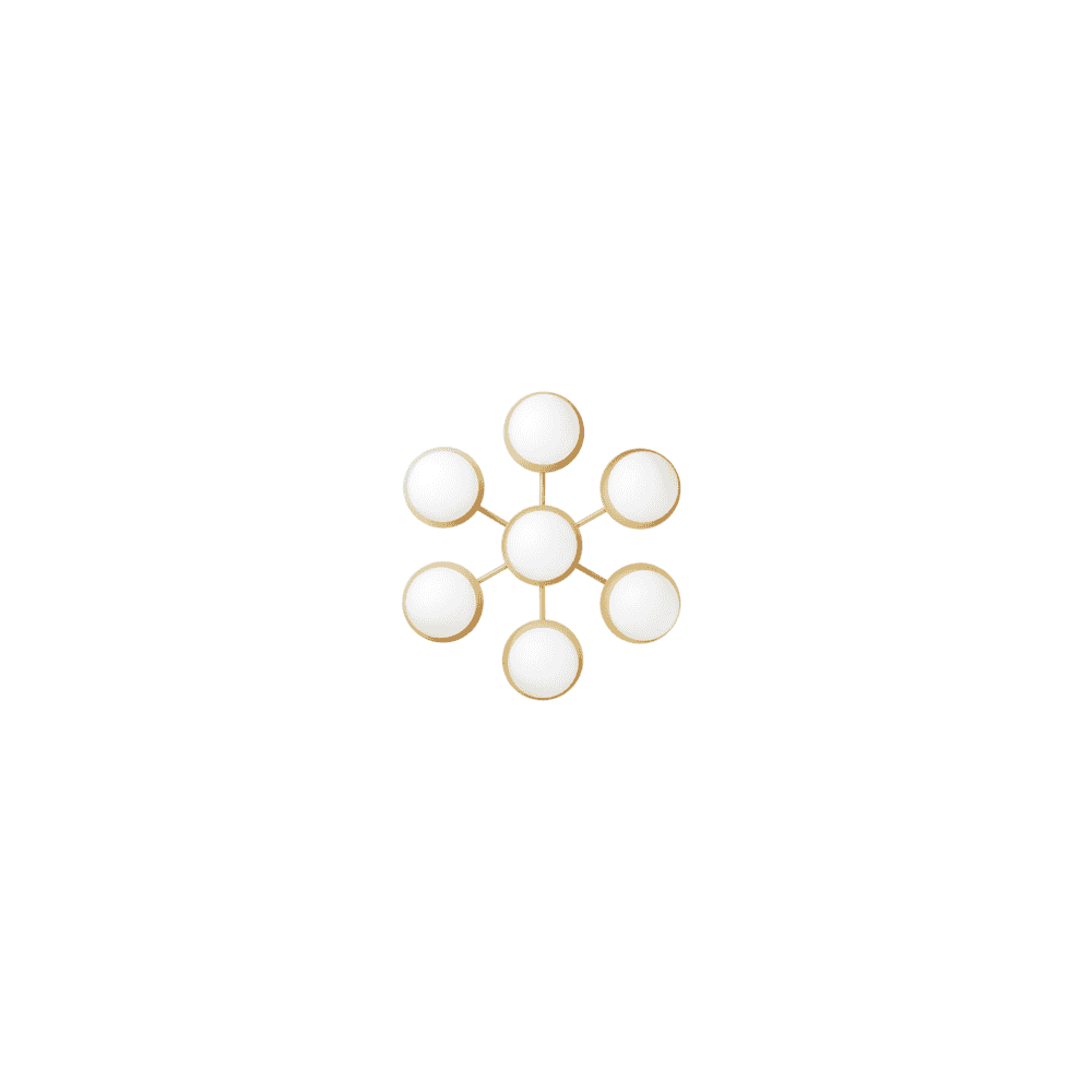 Nuura Liila Star Wall/Flush Light - Nordic Gold & Opal Glass