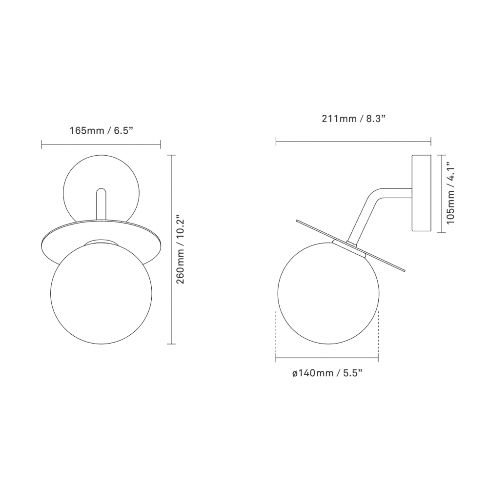 Nuura Liila Outdoor Wall Light - Dark Bronze & Optic Clear Glass