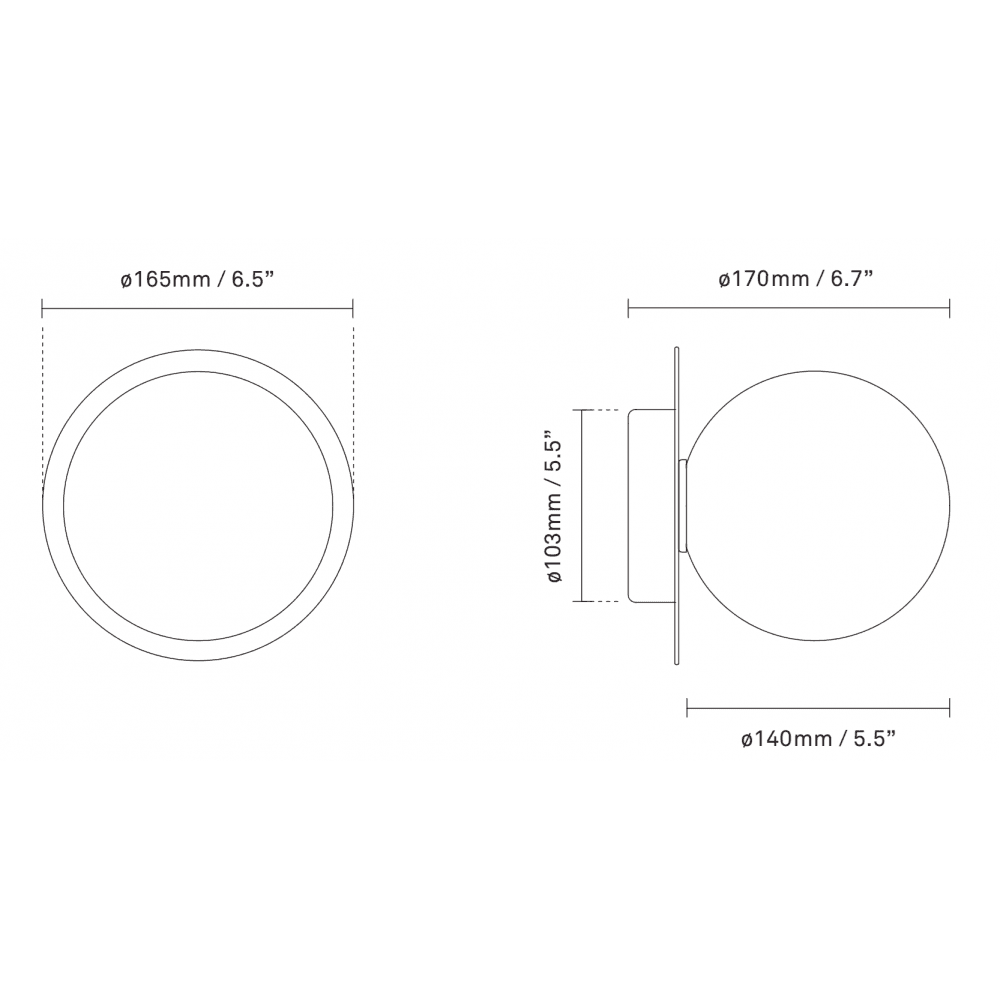 Nuura Liila 1 Light Medium IP44 Wall/Flush Light - Nordic Gold & Opal Glass