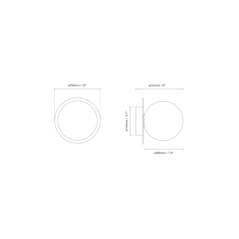 Nuura Liila 1 Light Large IP44 Wall/Flush Light - Nordic Gold & Optic Clear Glass