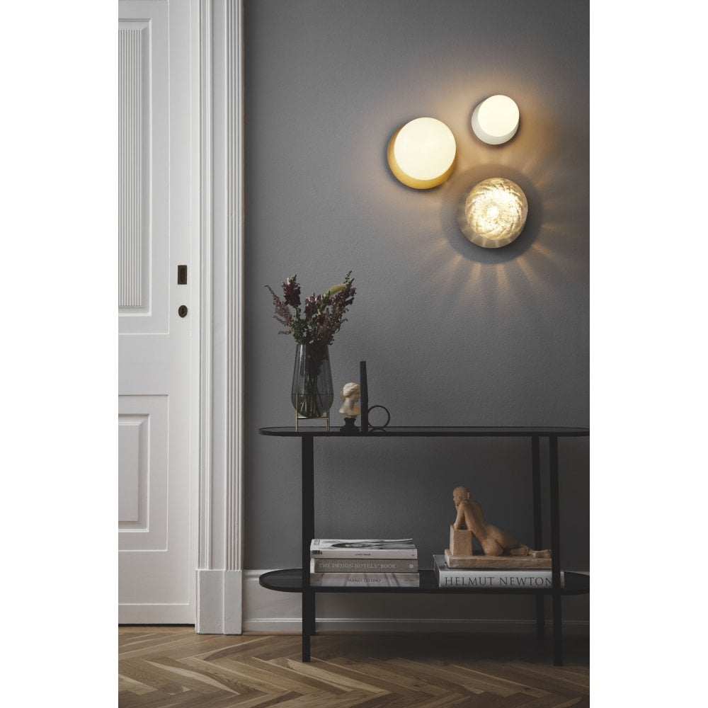 Nuura Liila 1 Light Large IP44 Wall/Flush Light - Light Silver & Optic Clear Glass