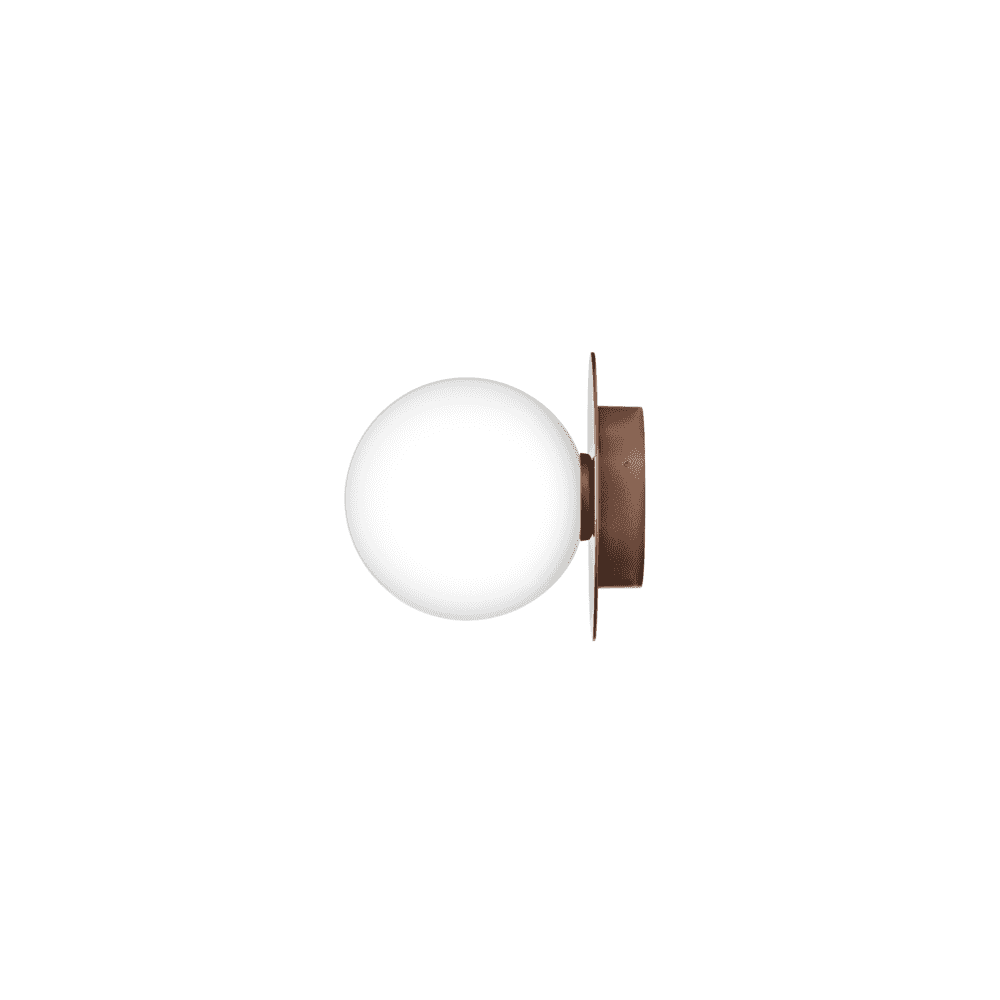 Nuura Liila 1 Light Outdoor Wall/Flush Light - Dark Bronze & Opal Glass