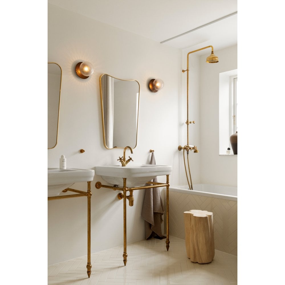 Nuura Liila 1 Light Medium IP44 Wall/Flush Light - Dark Bronze & Optic Clear Glass