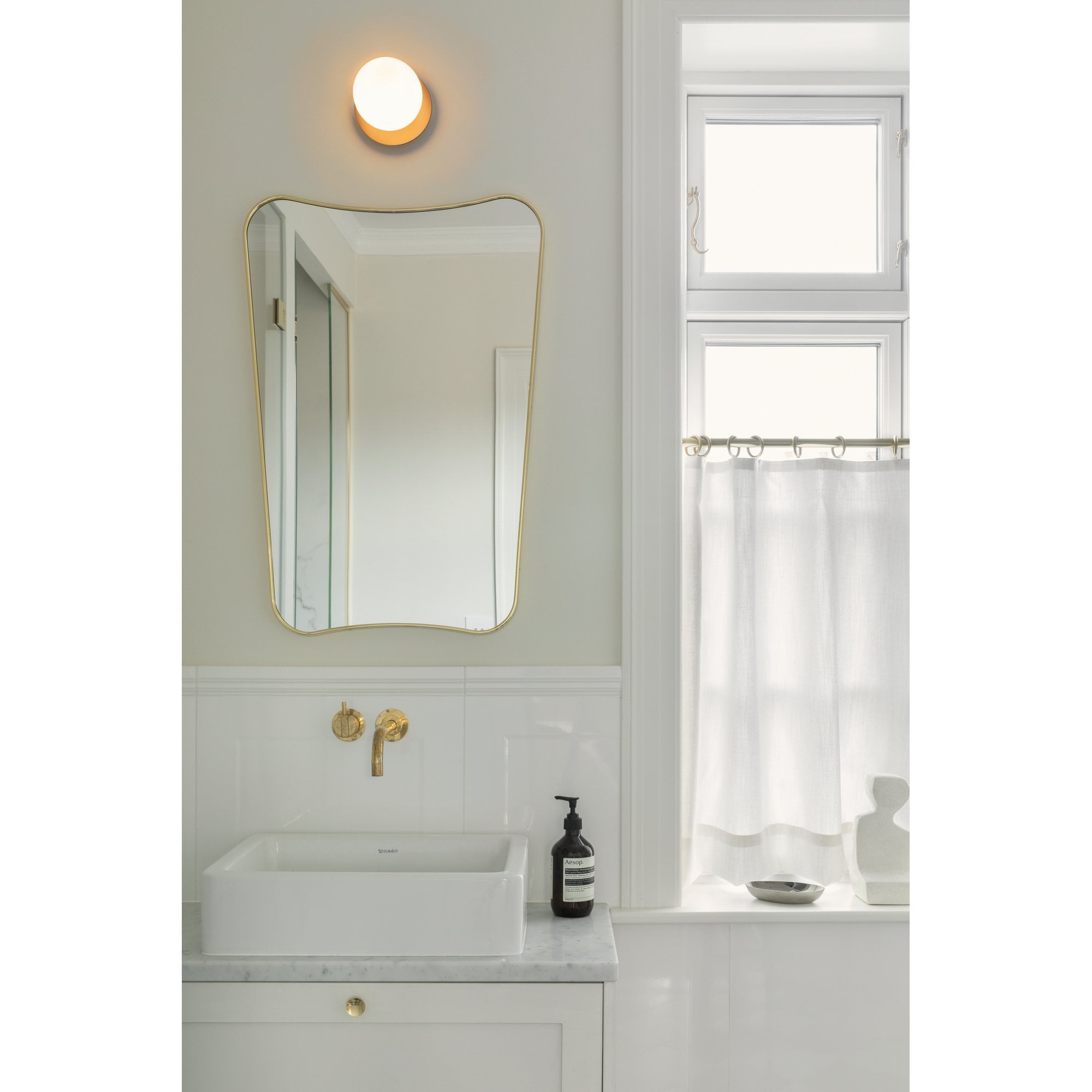 Nuura Liila 1 Light Small IP44 Wall/Flush Light - Dark Bronze & Opal Glass