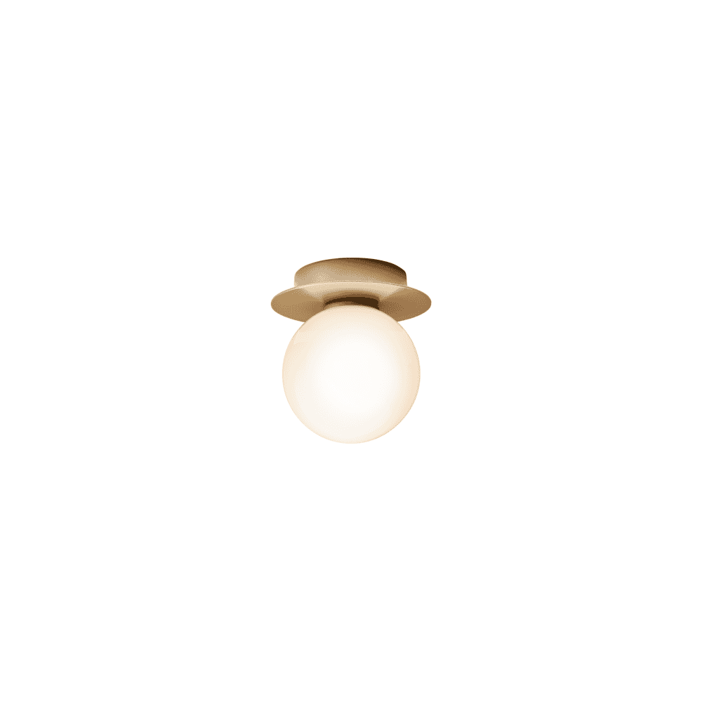 Nuura Liila 1 Light Small IP44 Wall/Flush Light - Nordic Gold & Opal Glass