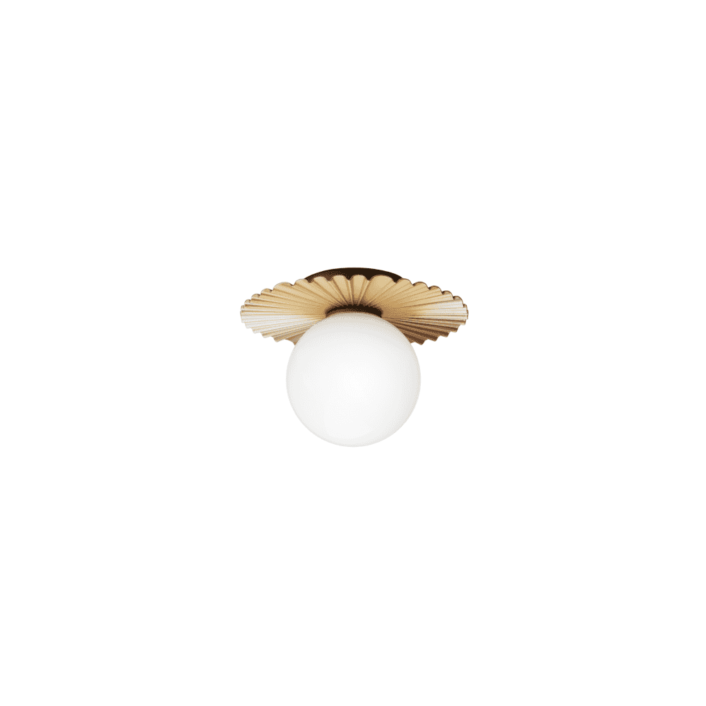 Nuura Liila Muuse Small IP44 Wall/Flush Light - Nordic Gold & Opal Glass