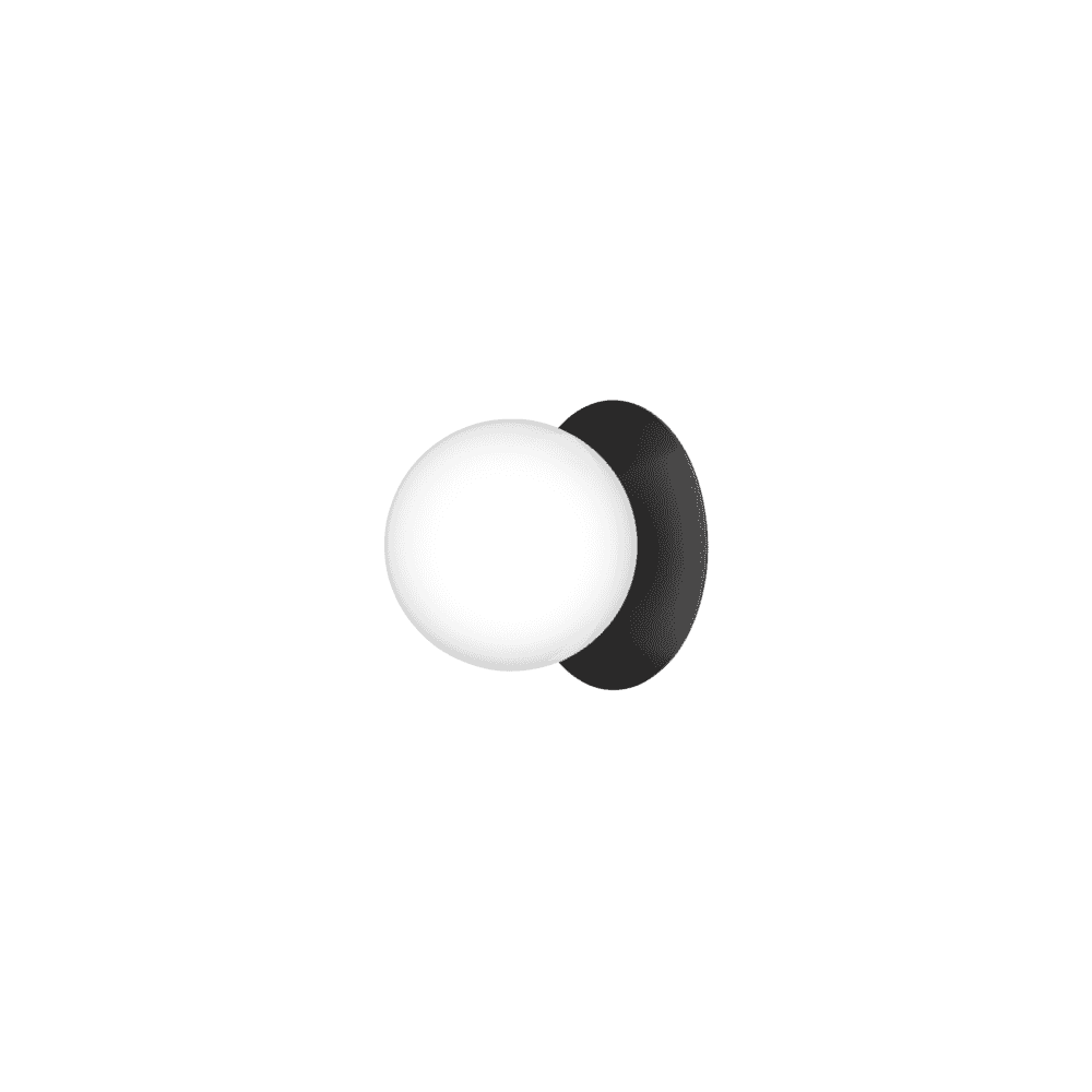 Nuura Liila 1 Light Outdoor Wall/Flush Light - Black & Opal Glass