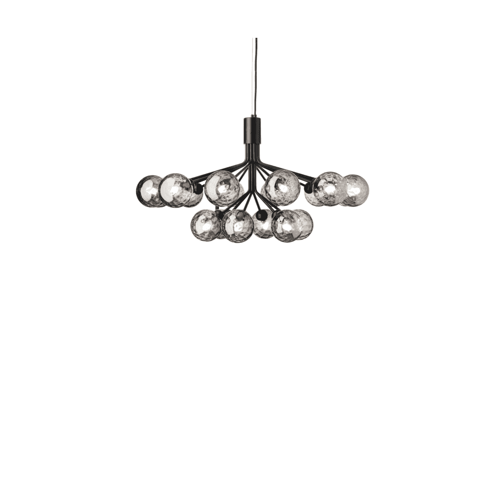 Nuura Apiales 18 Light Chandelier - Satin Black & Optic Smoked Glass