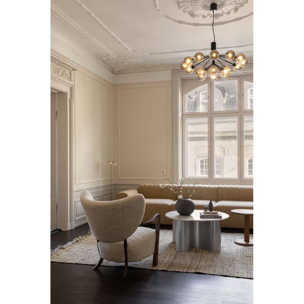 Nuura Apiales 18 Light Chandelier - Satin Black & Optic Smoked Glass