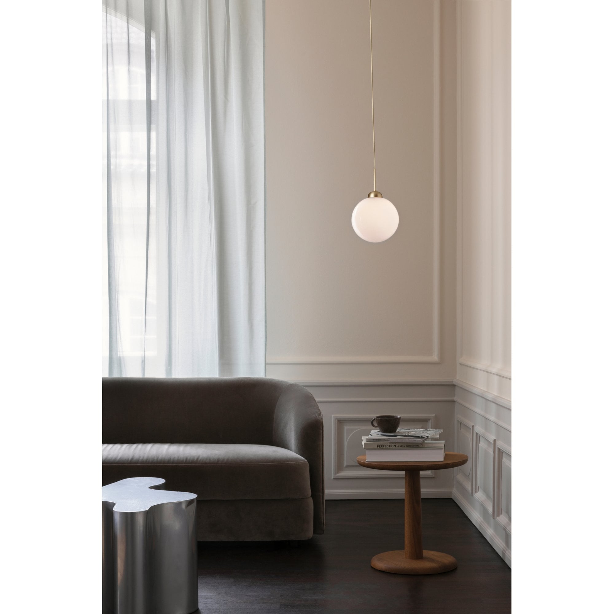 Nuura Apiales 1 Large Light Pendant - Brushed Brass & Opal Glass