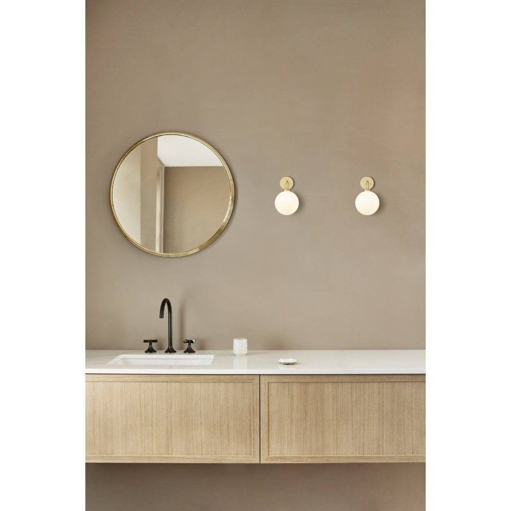 Nuura Apiales Hard-Wired Wall Light - Brushed Brass & Opal Glass