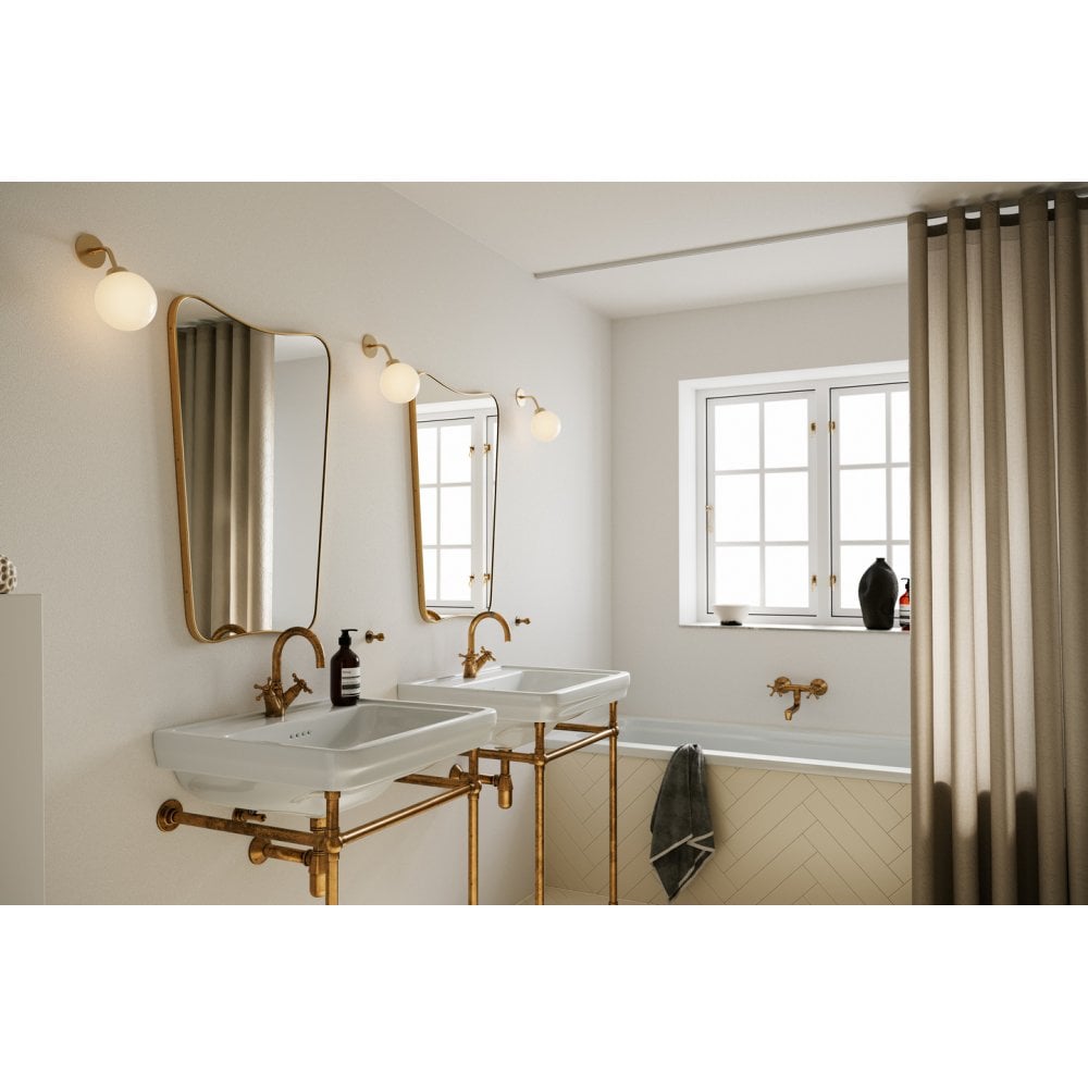 Nuura Apiales Hard-Wired Wall Light - Brushed Brass & Opal Glass