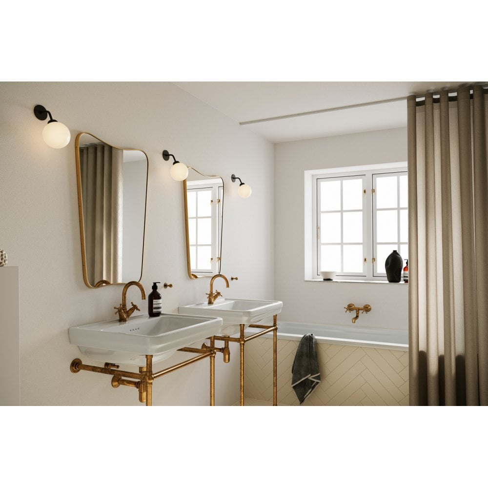 Nuura Apiales Hard-Wired Wall Light - Satin Black & Opal Glass
