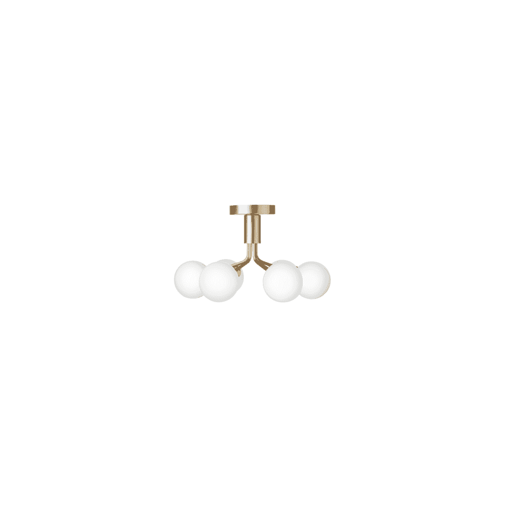 Nuura Apiales 6 Light Ceiling Light - Brushed Brass & Opal Glass
