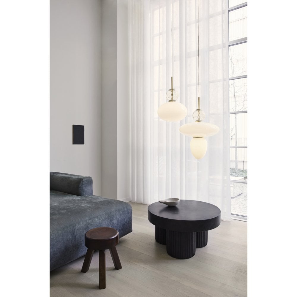 Nuura Rizzatto 43 Pendant - Satin Brass & Opal Glass