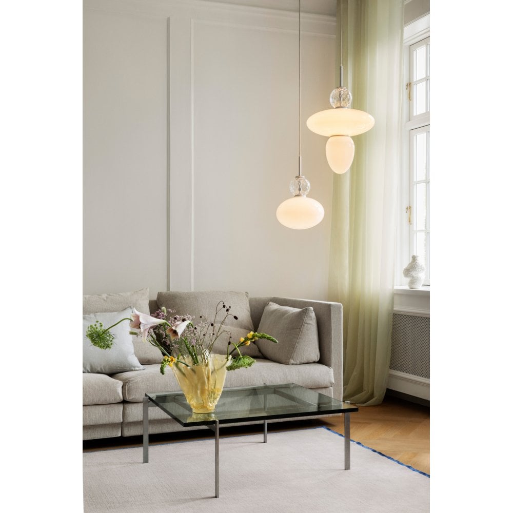 Nuura Rizzatto 32 Pendant - Satin Silver & Opal Glass